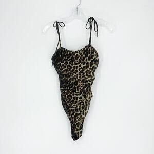 Lulus Sleeveless Leopard Bodysuit Size Medium